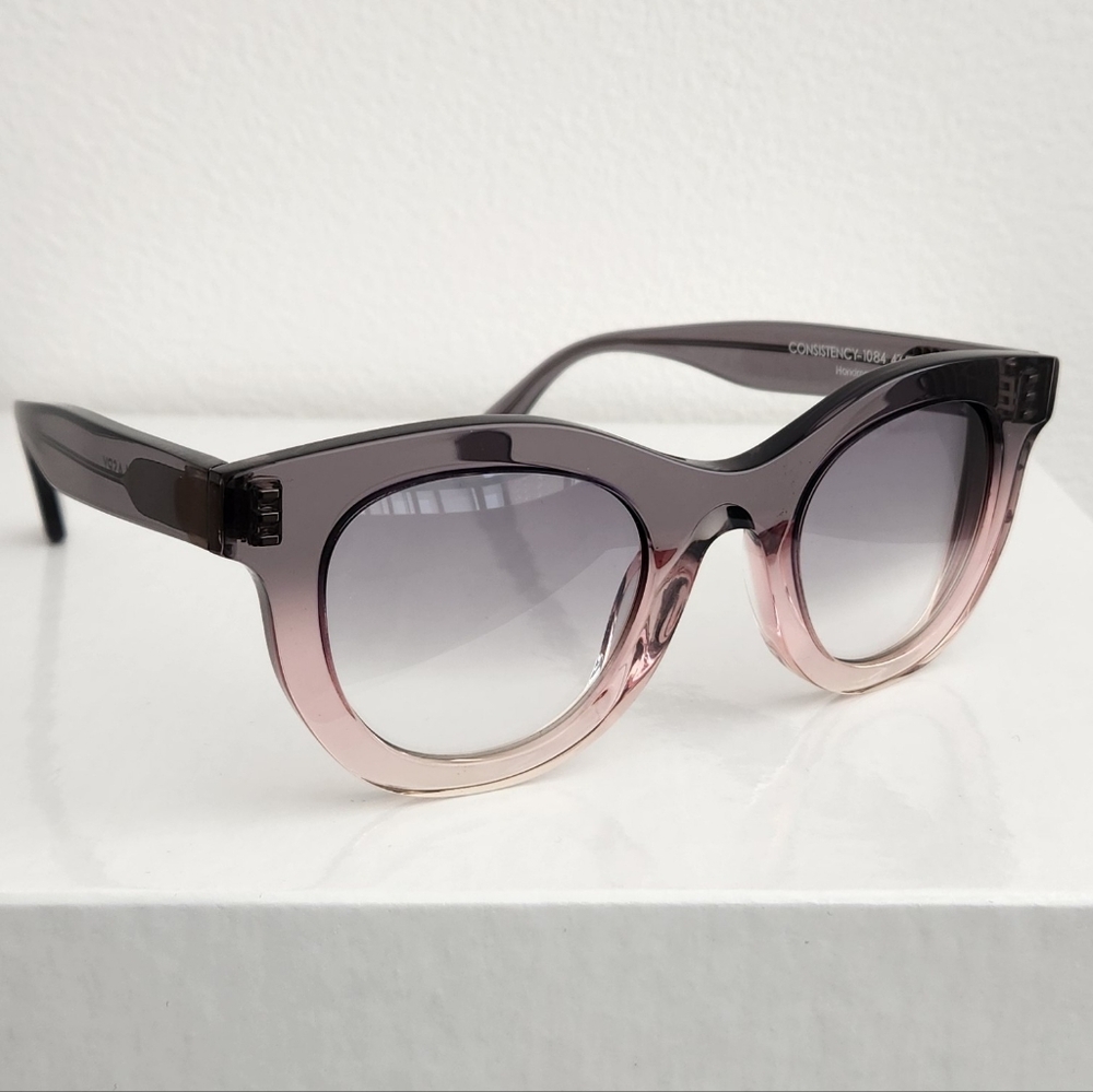 THIERRY LASRY Black and Pink Gradient Sunglasses
